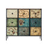 Oikiture 9 Chest of Drawers Fabric Lowboy Retro Vintage