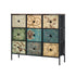 Oikiture 9 Chest of Drawers Fabric Lowboy Retro Vintage