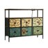 6 Chest of Drawers Fabric Retro Dresser Lowboy Shelf Charging
