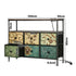 6 Chest of Drawers Fabric Retro Dresser Lowboy Shelf Charging