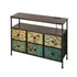 6 Chest of Drawers Fabric Retro Dresser Lowboy Shelf Charging