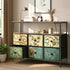 6 Chest of Drawers Fabric Retro Dresser Lowboy Shelf Charging