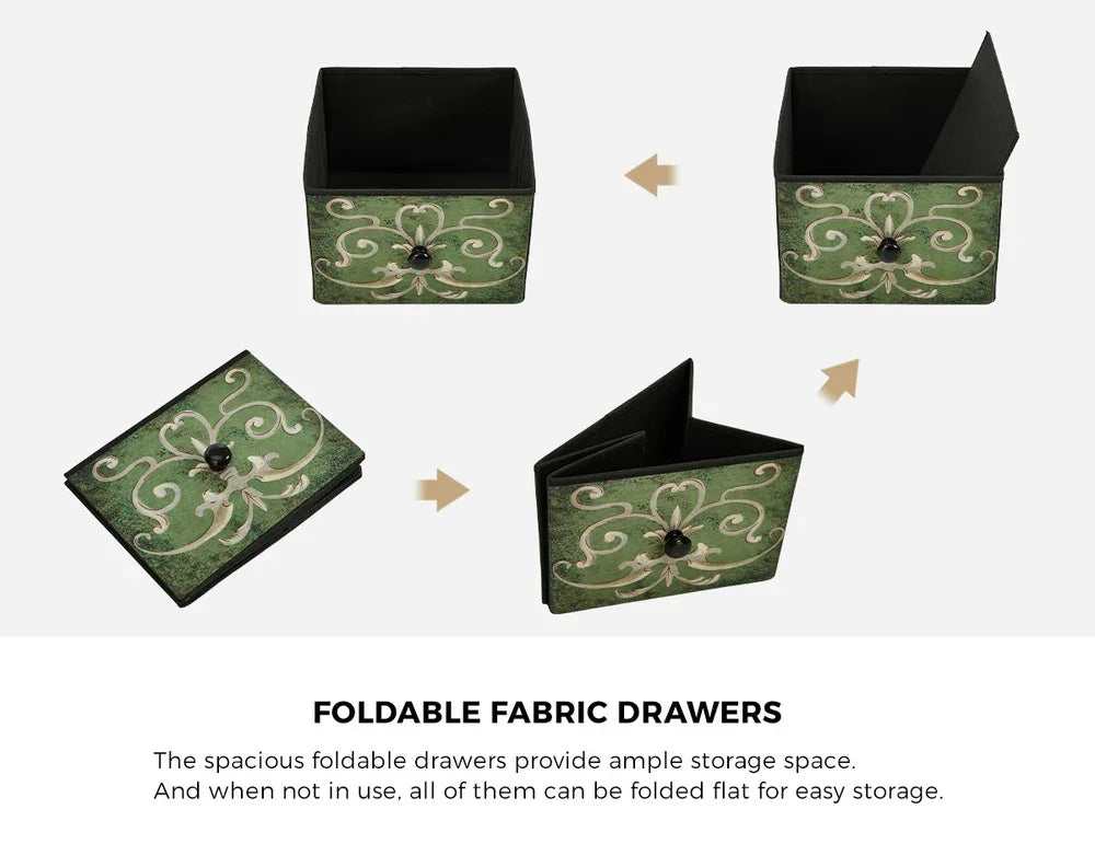 6 Chest of Drawers Fabric Retro Dresser Lowboy Shelf Charging