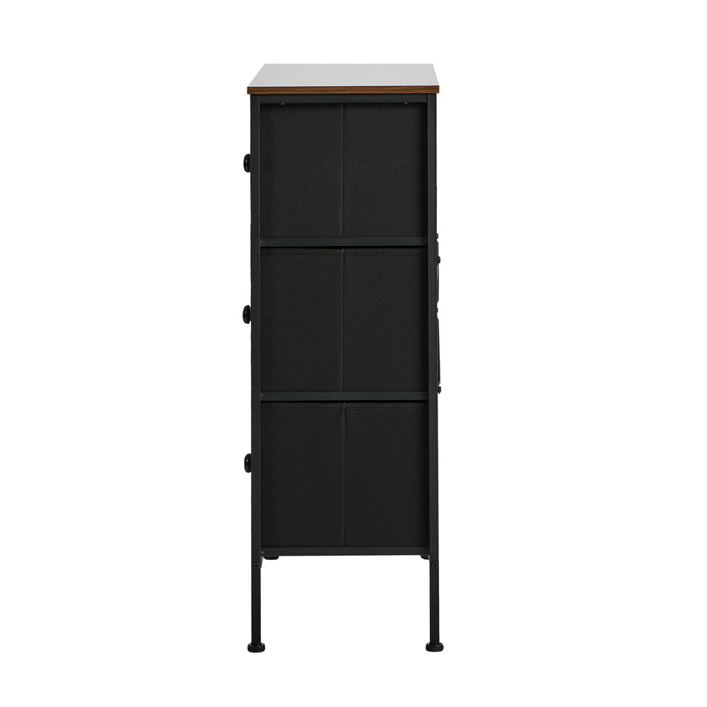 Oikiture 6 Chest Of Drawers Retro Tallboy Dresser Foldable Fabric