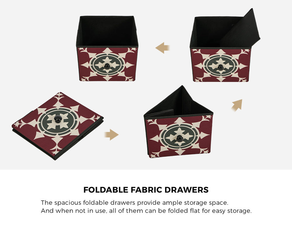 Oikiture 6 Chest Of Drawers Retro Tallboy Dresser Foldable Fabric