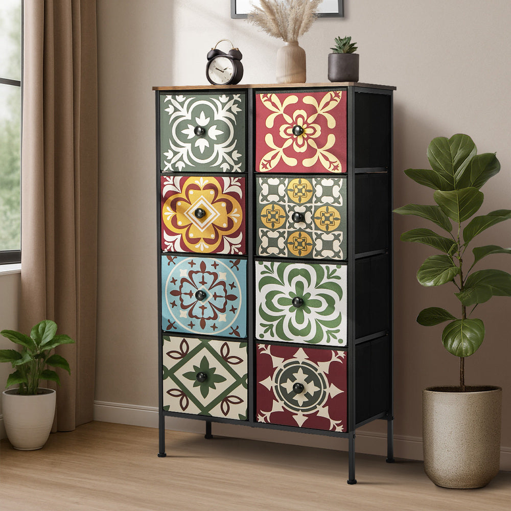 8 Chest Of Drawers Retro Tallboy Dresser Foldable Fabric