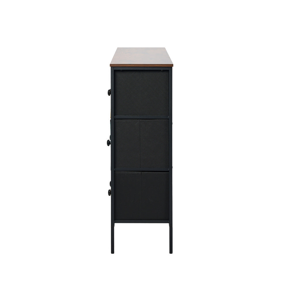 Oikiture 9 Chest Of Drawers Retro Tallboy Dresser Foldable Fabric