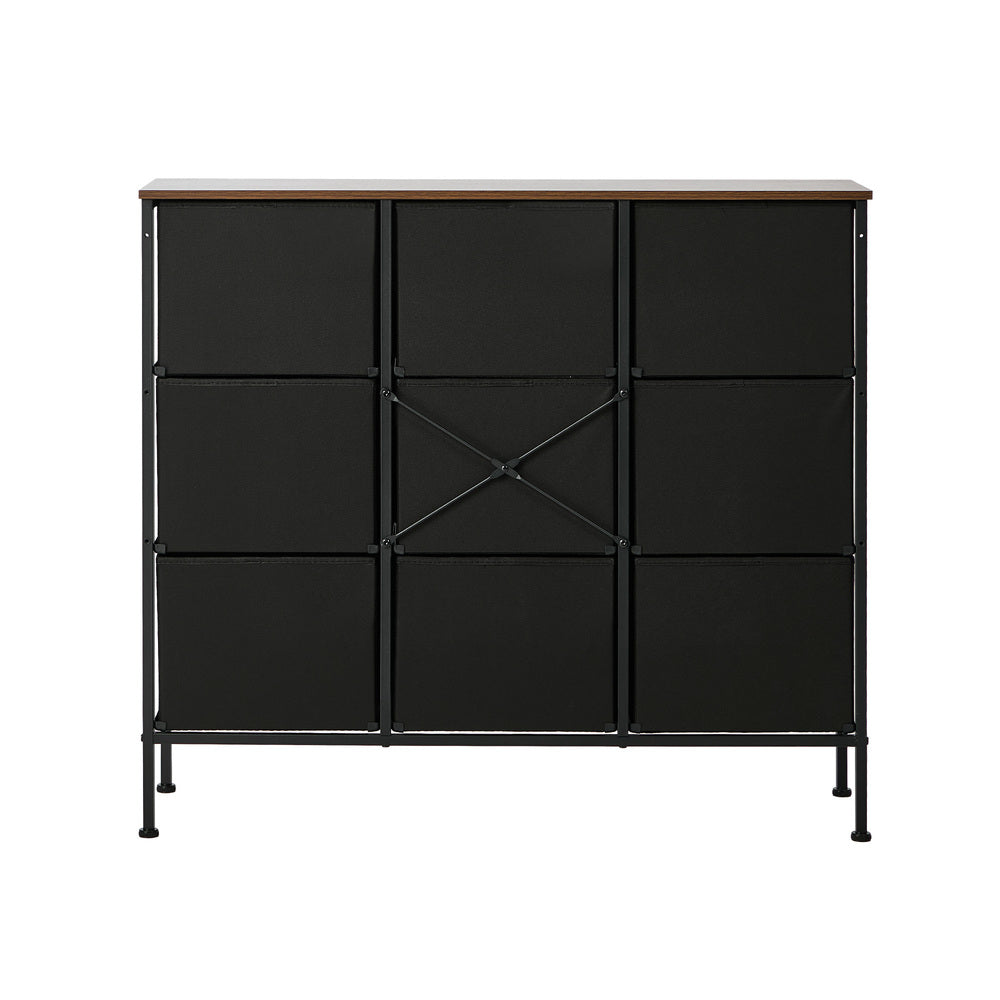 Oikiture 9 Chest Of Drawers Retro Tallboy Dresser Foldable Fabric