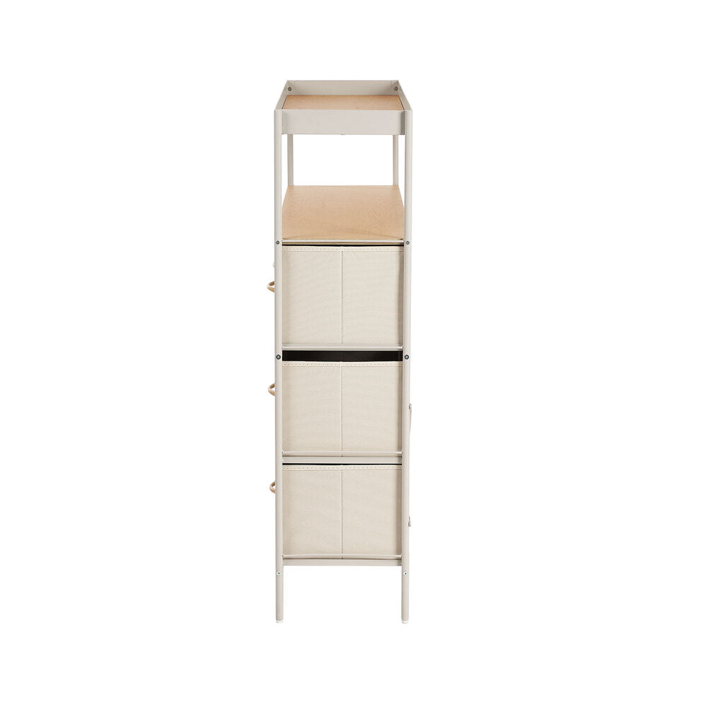 Oikiture 7 Drawer Chest Of Drawers Open Shelf Organizer Beige