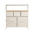 Oikiture 7 Drawer Chest Of Drawers Open Shelf Organizer Beige