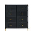 Oikiture 8 Chest of Drawers PU Fabric Black