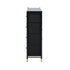 Oikiture 8 Chest of Drawers PU Fabric Black