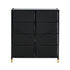 Oikiture 8 Chest of Drawers PU Fabric Black