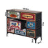 Oikiture 8 Chest of Drawers Fabric Retro Vintage Multi-colour