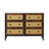 Oikiture 6 Chest of Drawers Rattan Fabric Dresser Tallboy