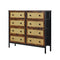 Chest of Drawers – 8‑Drawer Rattan Fabric Tallboy Storage Cabinet 120cm