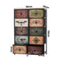 Oikiture 10 Chest Of Drawers Retro Tallboy Printed Foldable Fabric