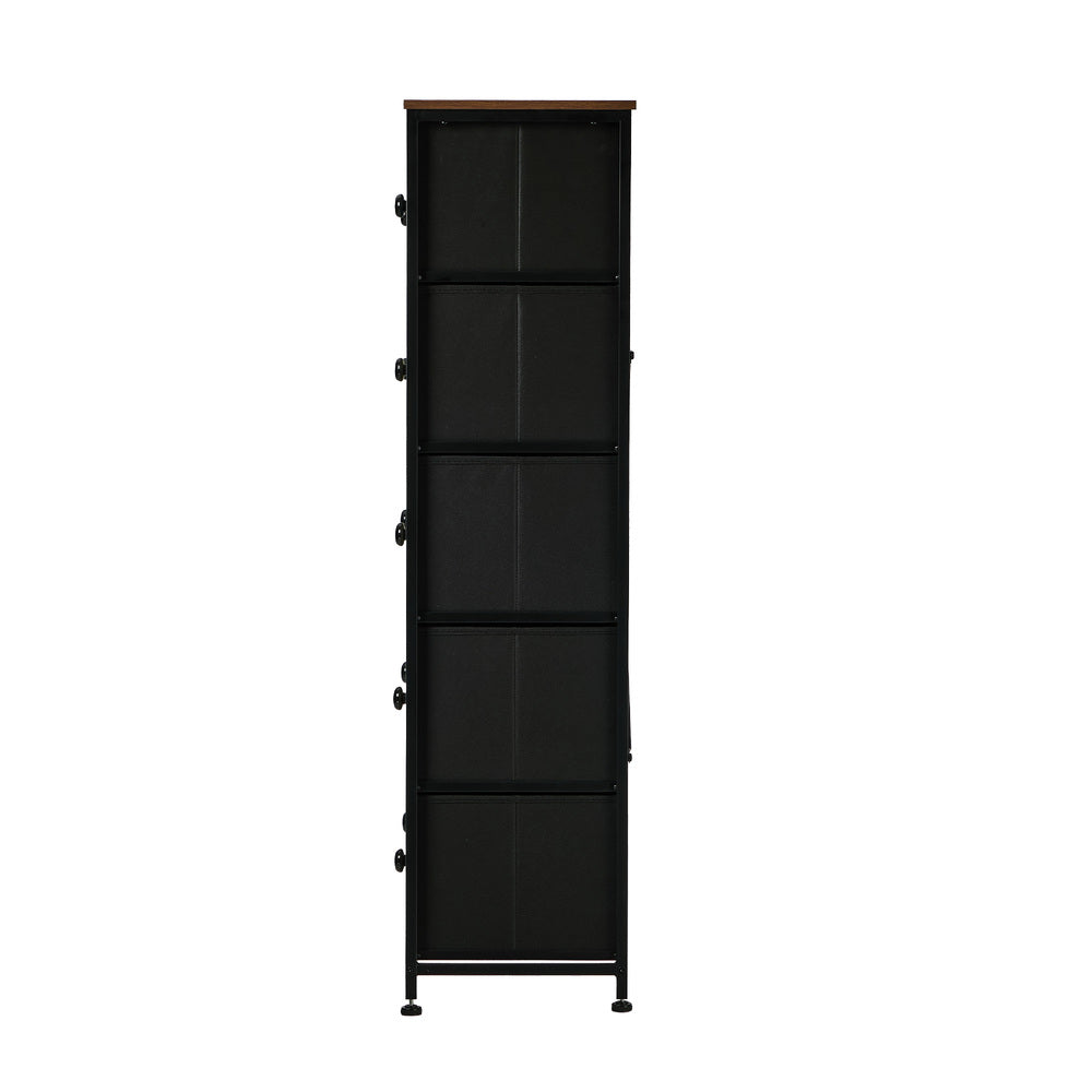 Oikiture 10 Chest Of Drawers Retro Tallboy Printed Foldable Fabric