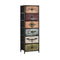 Oikiture 6 Chest Of Drawers Retro Tallboy Printed Foldable Fabric