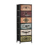 Oikiture 6 Chest Of Drawers Retro Tallboy Printed Foldable Fabric