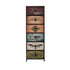 Oikiture 6 Chest Of Drawers Retro Tallboy Printed Foldable Fabric