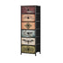 Oikiture 6 Chest Of Drawers Retro Tallboy Printed Foldable Fabric