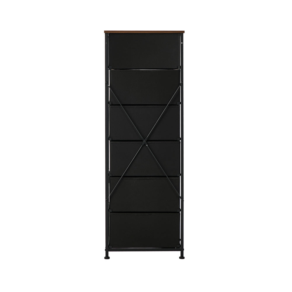 Oikiture 6 Chest Of Drawers Retro Tallboy Printed Foldable Fabric