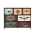 Oikiture 7 Chest Of Drawers Retro Tallboy Printed Foldable Fabric