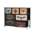 Oikiture 7 Chest Of Drawers Retro Tallboy Printed Foldable Fabric