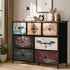 Oikiture 7 Chest Of Drawers Retro Tallboy Printed Foldable Fabric