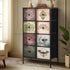 Oikiture 8 Chest Of Drawers Retro Tallboy Printed Foldable Fabric