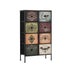 Oikiture 8 Chest Of Drawers Retro Tallboy Printed Foldable Fabric