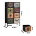 Oikiture 8 Chest Of Drawers Retro Tallboy Printed Foldable Fabric
