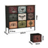Oikiture 9 Chest Of Drawers Retro Tallboy Printed Foldable Fabric