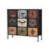 Oikiture 9 Chest Of Drawers Retro Tallboy Printed Foldable Fabric