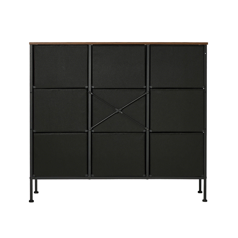 Oikiture 9 Chest Of Drawers Retro Tallboy Printed Foldable Fabric