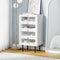 Chest of Drawers – 4‑Drawer, Tempered‑Glass Fronts, Metal Legs, White
