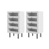 4 Chest of Drawers Tallboy Dresser Cabinet White Set of 2