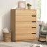 5 Chest of Drawers Dresser Tallboy Storage Cabinet Natural