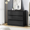 Oikiture 3 Drawer Chest of Drawers Lowboy Dresser Storage Cabinet Black