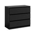 3 Chest of Drawers Lowboy Dresser Table Black