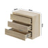 3 Chest of Drawers Lowboy Dresser Table Natural