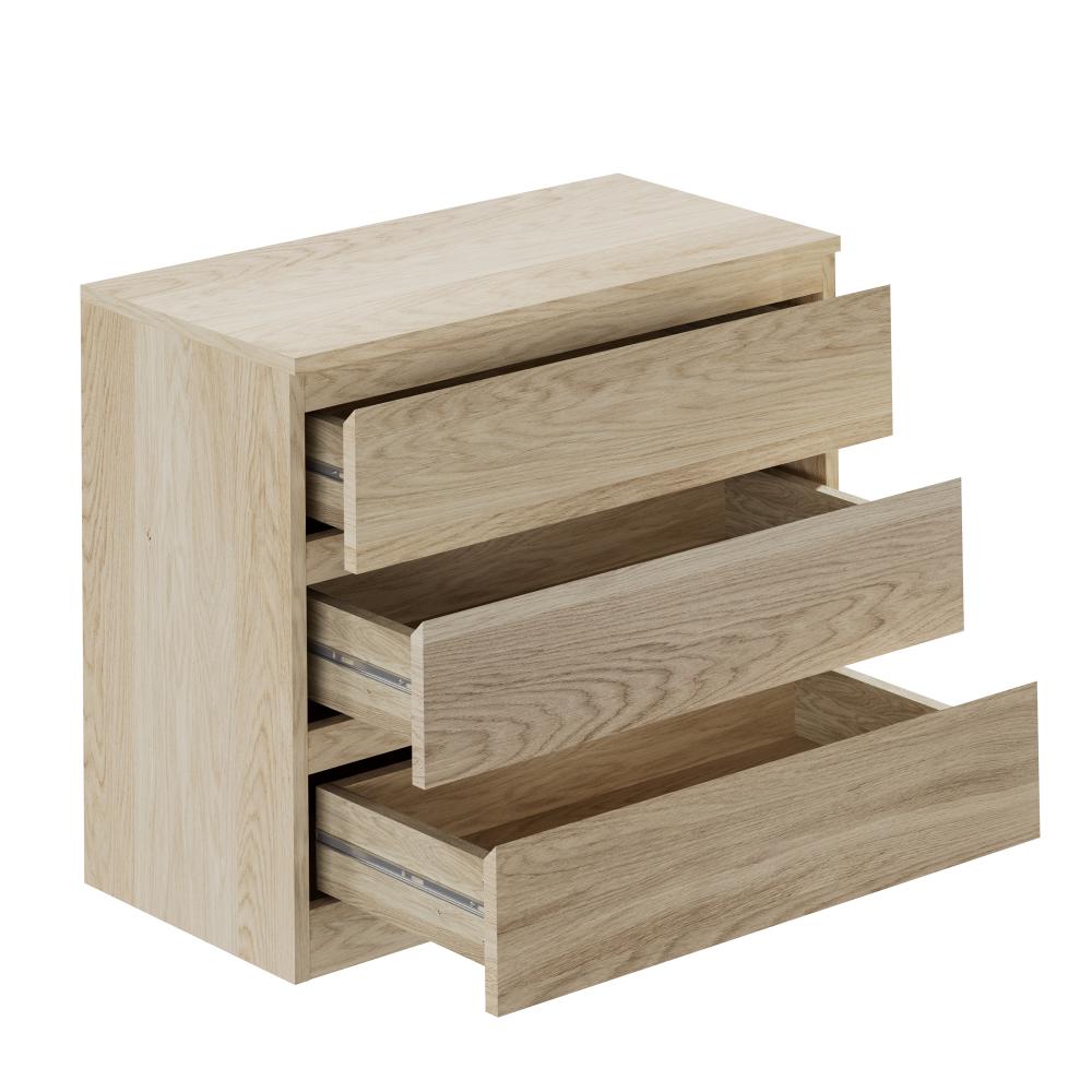3 Chest of Drawers Lowboy Dresser Table Natural