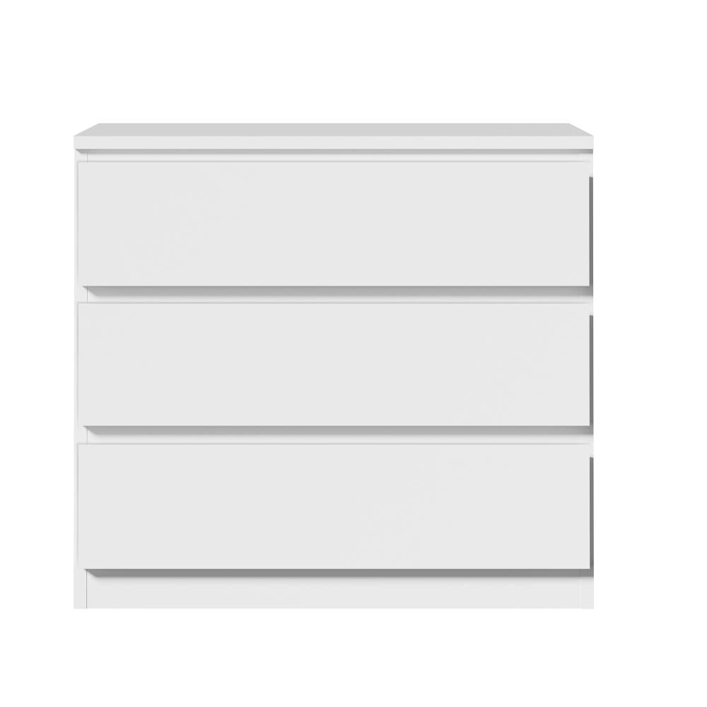 3 Chest of Drawers Lowboy Handle-Free White