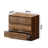 Oikiture 3 Chest of Drawers Lowboy Dresser Cabinet Bedroom Walnut
