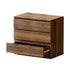 Oikiture 3 Chest of Drawers Lowboy Dresser Cabinet Bedroom Walnut