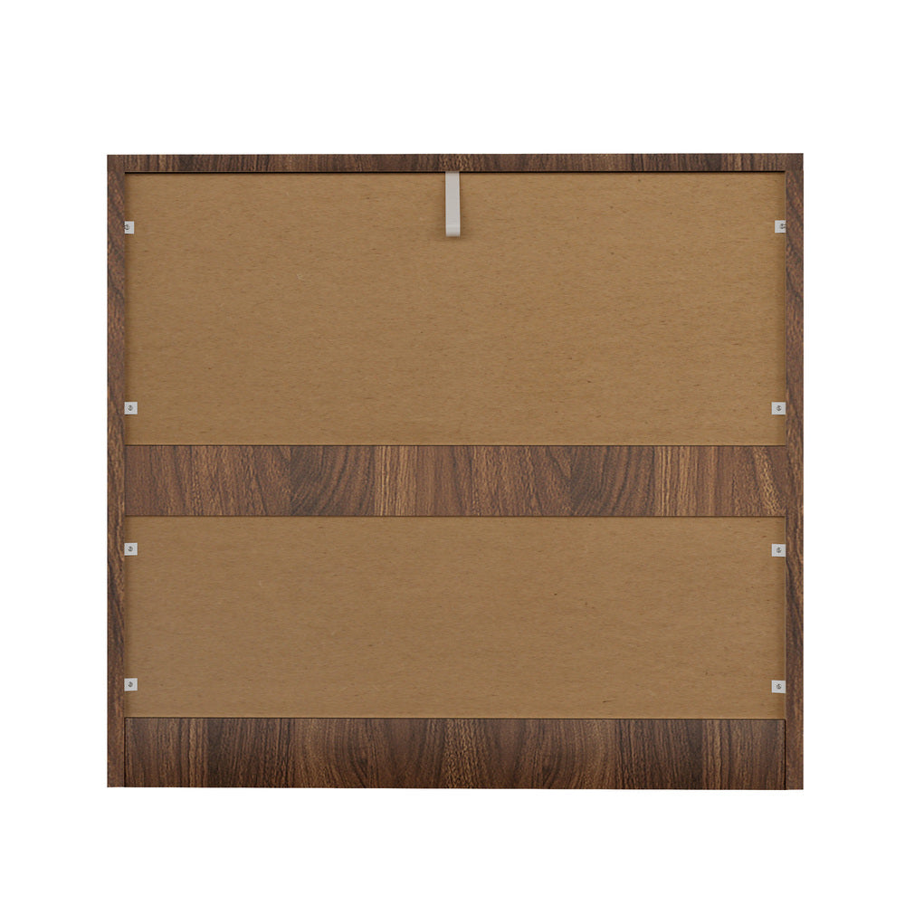 Oikiture 3 Chest of Drawers Lowboy Dresser Cabinet Bedroom Walnut