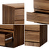 Oikiture 3 Chest of Drawers Lowboy Dresser Cabinet Bedroom Walnut