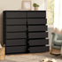 6 Chest of Drawers Tallboy Dresser Table Black