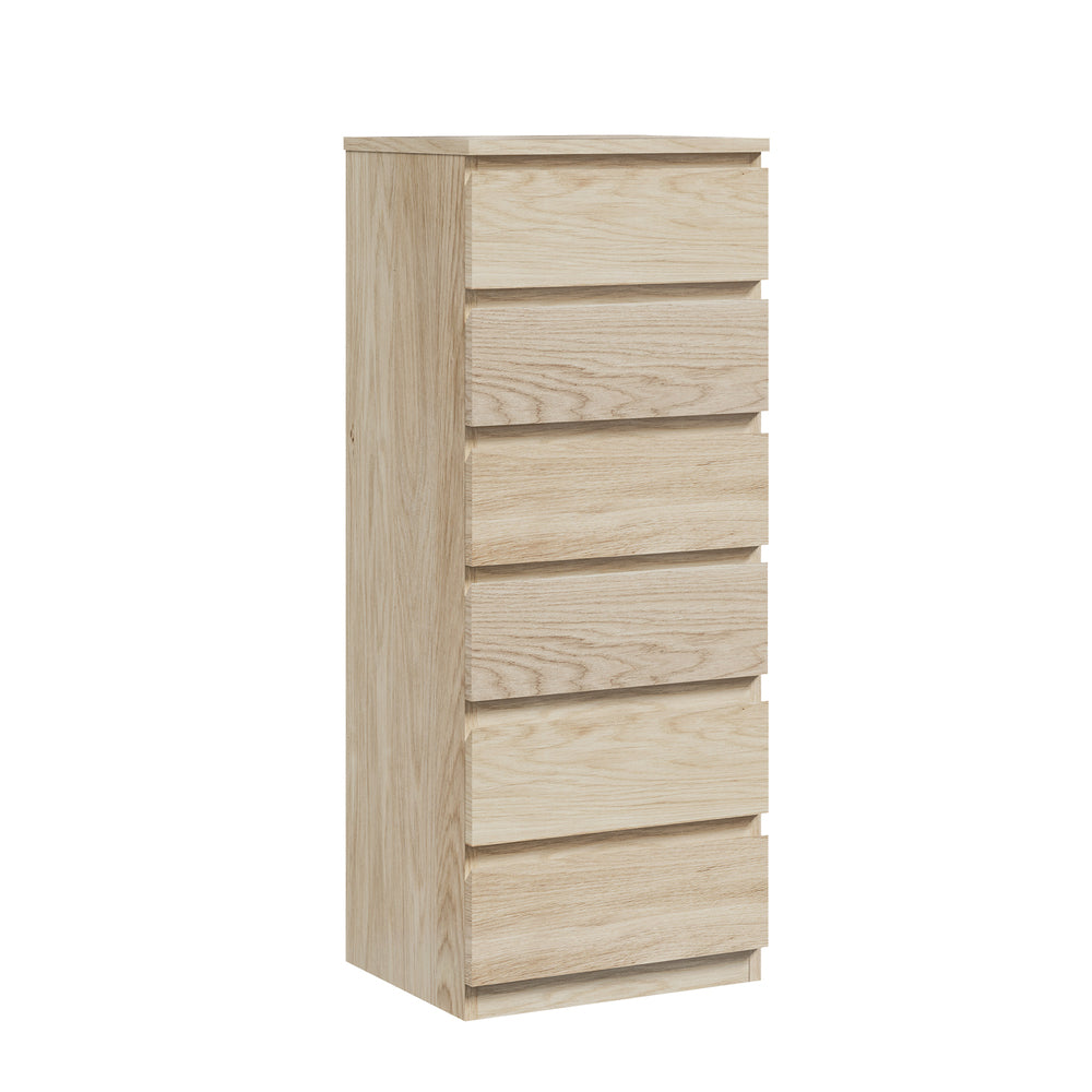 6 Chest of Drawers Tallboy Dresser Table Natural